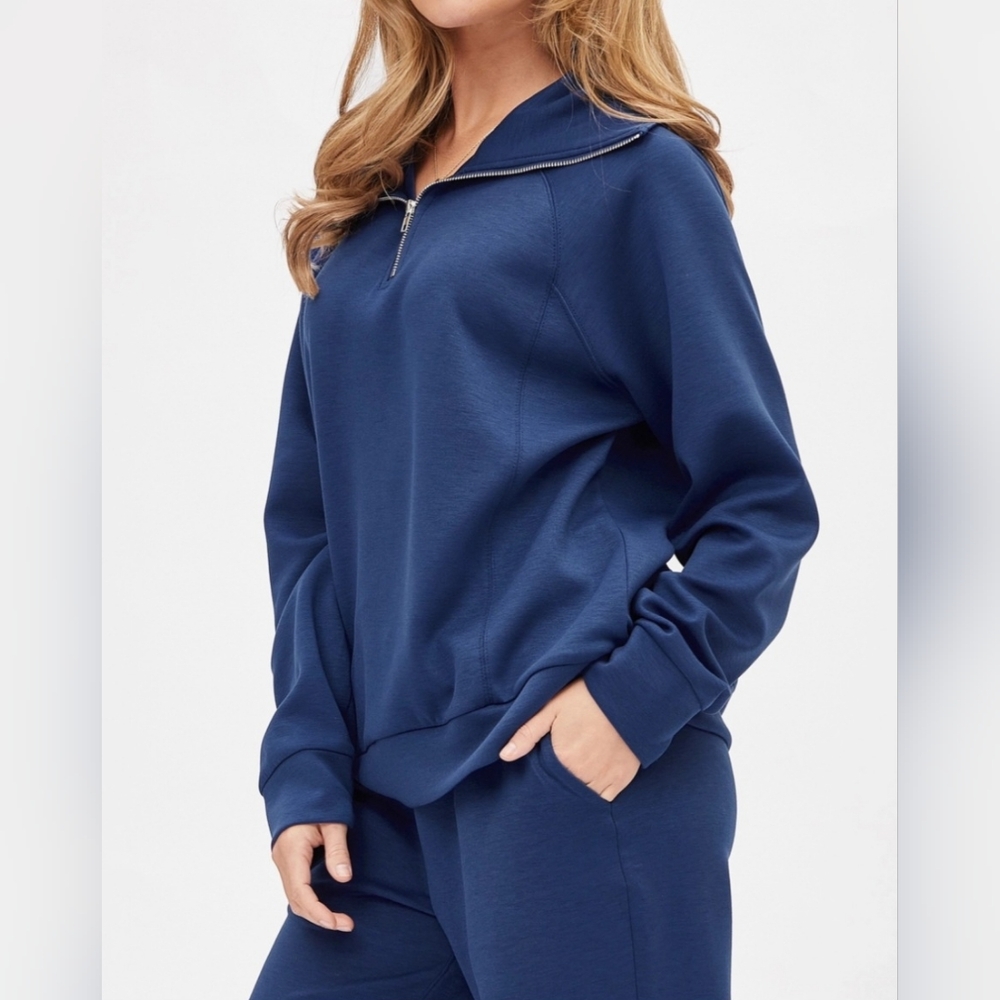 #48884 🚨 SALE 🛑M,L,XL Quarter Zip Pullover+Jogger Modal 2pc Set - Picture 7 of 12
